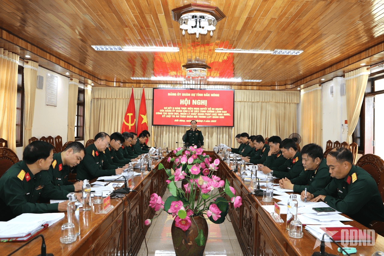 Đảng ủy Quân sự tỉnh Đắk Nông sơ kết công tác lãnh đạo quản lý chấp hành pháp luật