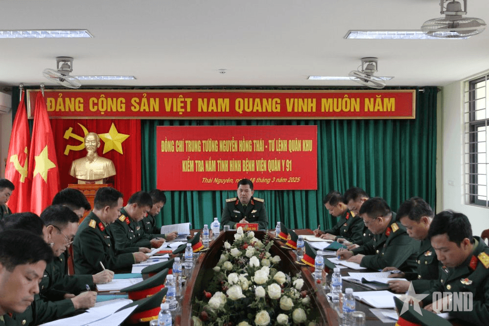 Tư lệnh Quân khu 1 kiểm tra, nắm tình hình tại Bệnh viện Quân y 91