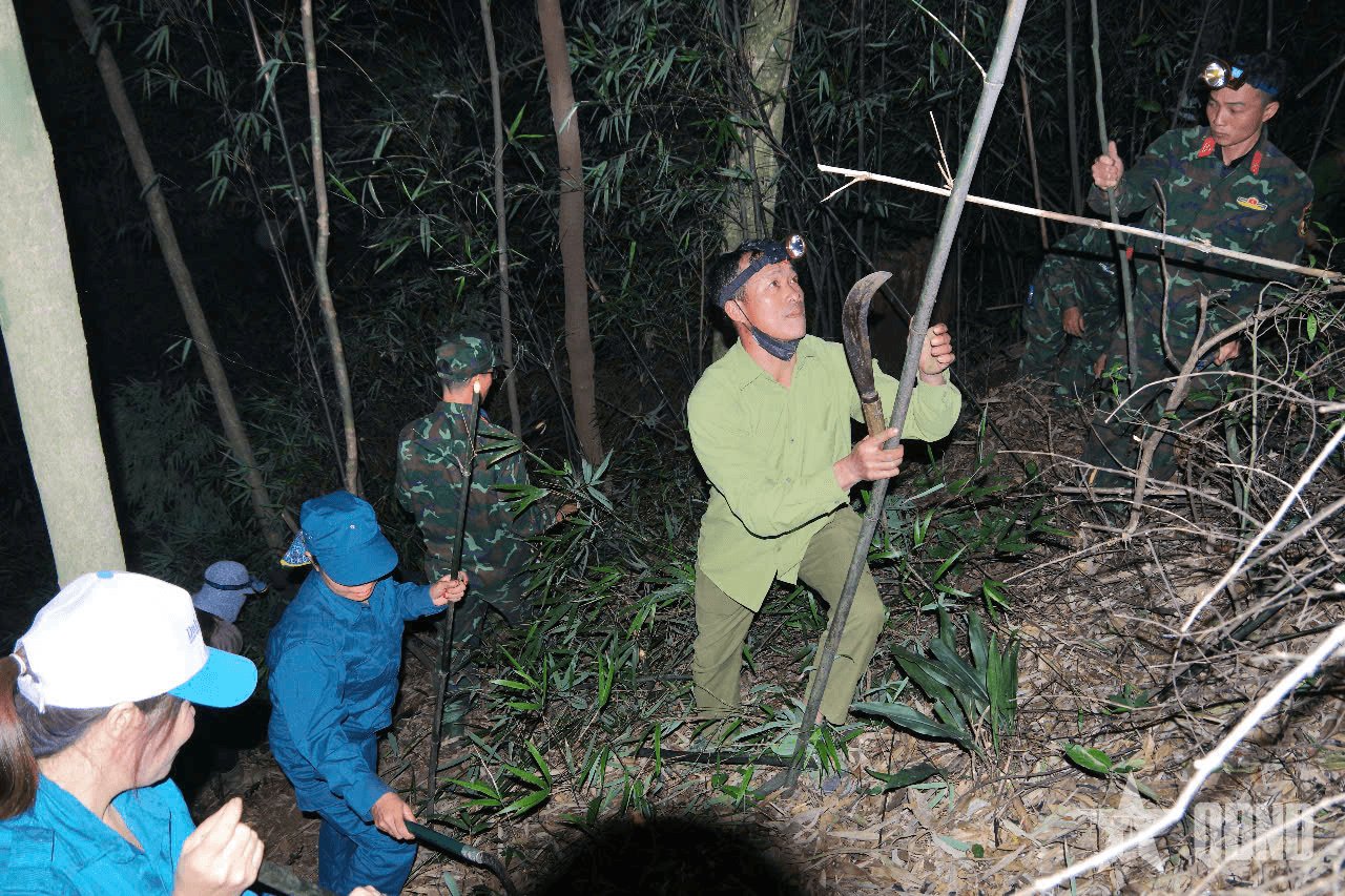 Hàng trăm cán bộ, chiến sĩ LLVT huyện Sơn Dương (Tuyên Quang) tham gia chữa cháy rừng