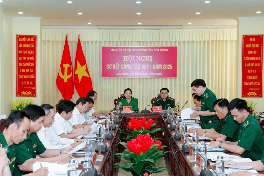Đảng ủy Bộ đội Biên phòng tỉnh Sóc Trăng sơ kết công tác quý I năm 2025