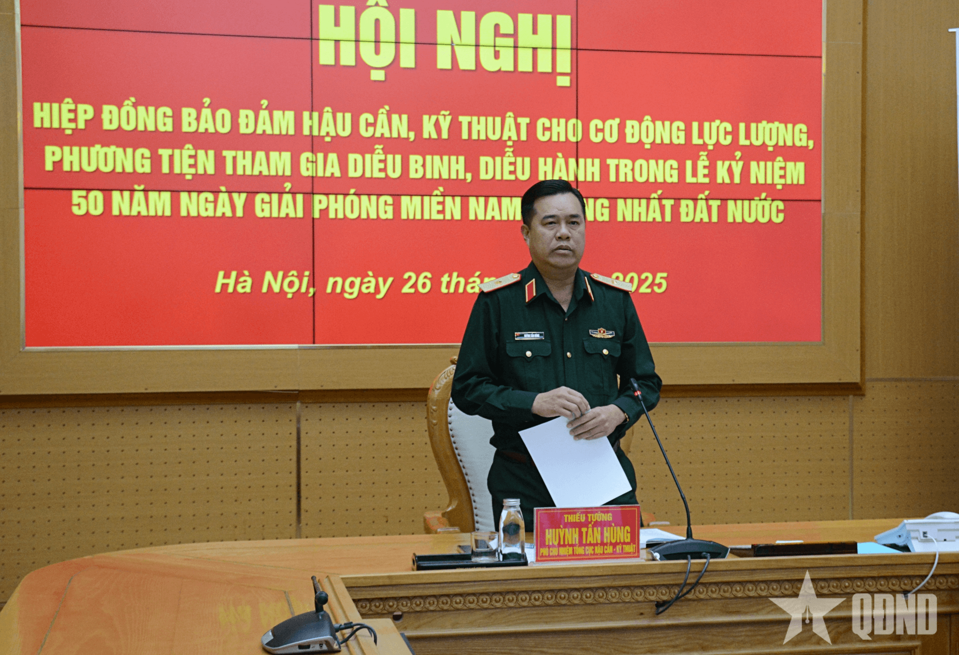 Bảo đảm chu đáo hậu cần, kỹ thuật cho cơ động lực lượng, phương tiện tham gia diễu binh, diễu hành