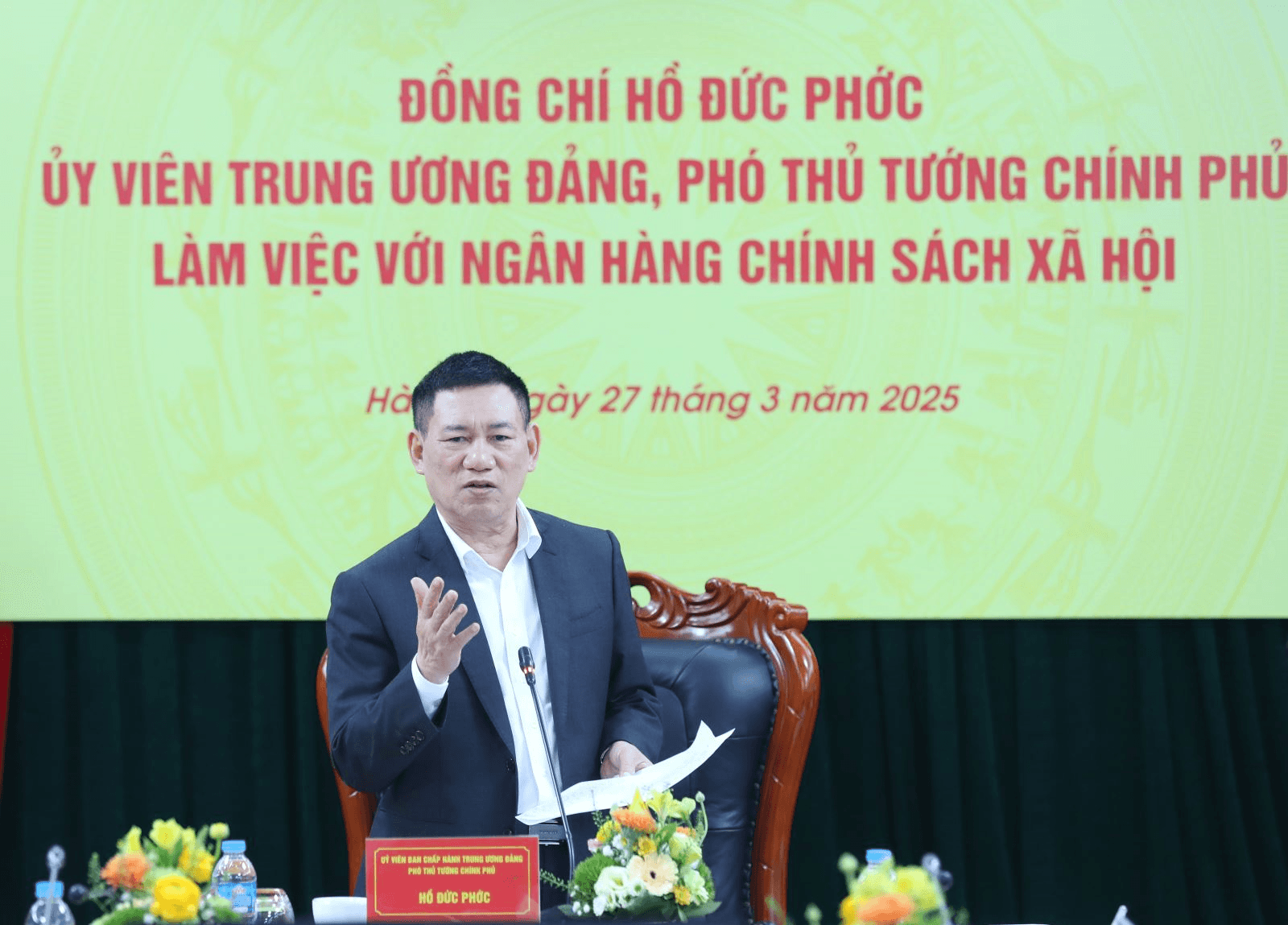 Phó thủ tướng Hồ Đức Phớc: Ngân hàng Chính sách xã hội cần đa dạng hóa nguồn vốn để phục vụ hộ nghèo