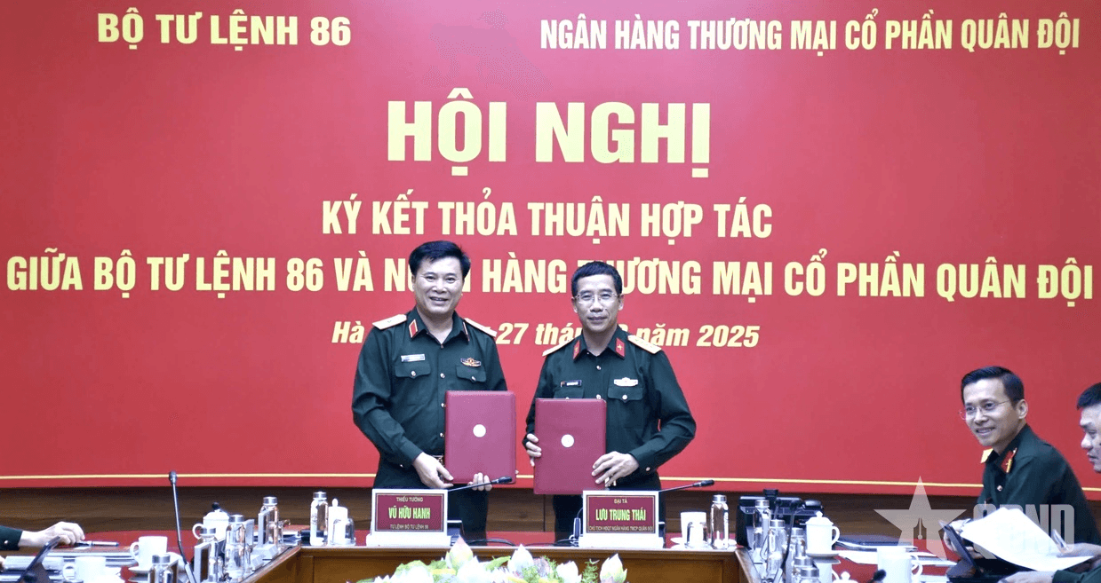 Bộ tư lệnh 86 và Ngân hàng Thương mại Cổ phần Quân đội ký kết hợp tác