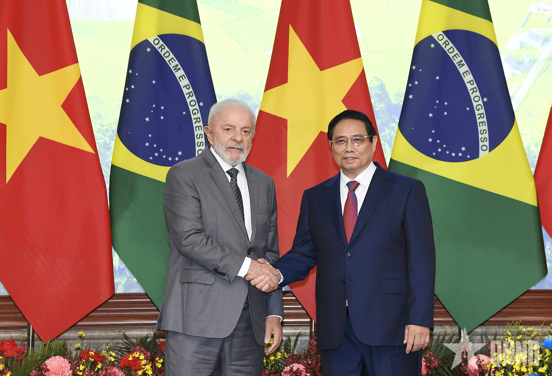 Thủ tướng Phạm Minh Chính hội kiến Tổng thống Brazil Luiz Inácio Lula da Silva