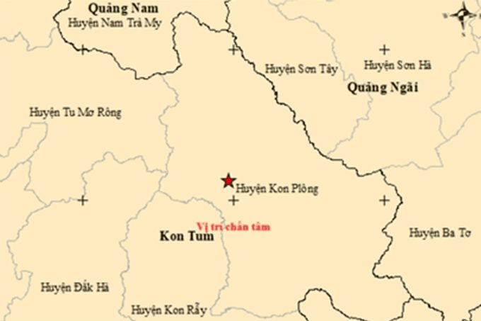 Liên tiếp xảy ra 6 trận động đất tại khu vực huyện Kon Plông (Kon Tum)
