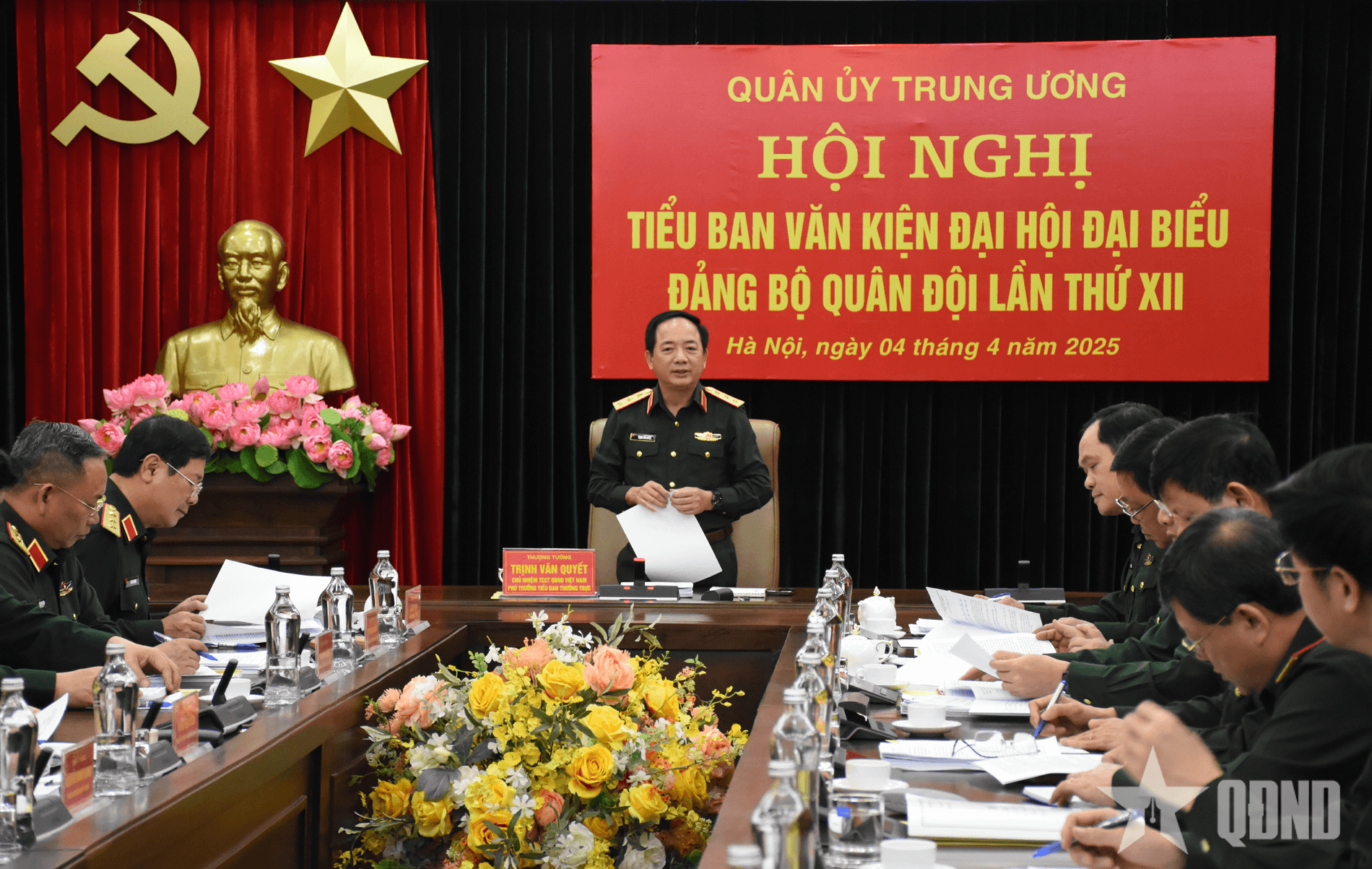 Thượng tướng Trịnh Văn Quyết chủ trì Hội nghị Tiểu ban văn kiện Đại hội đại biểu Đảng bộ Quân đội lần thứ XII