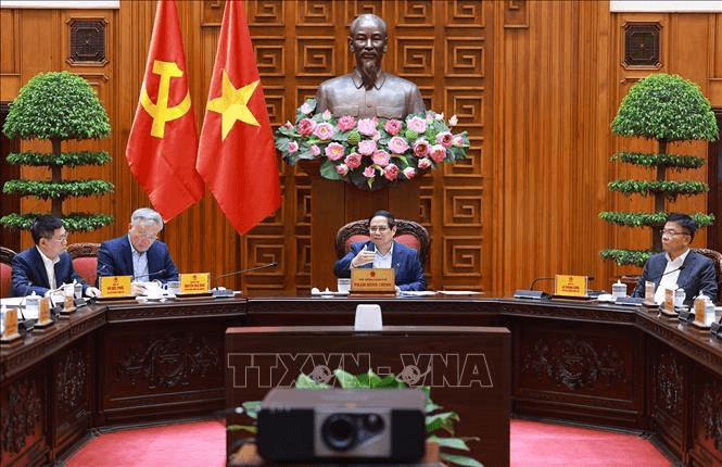Thủ tướng Phạm Minh Chính chủ trì cuộc họp về việc Hoa Kỳ áp thuế đối ứng lên hàng hoá Việt Nam