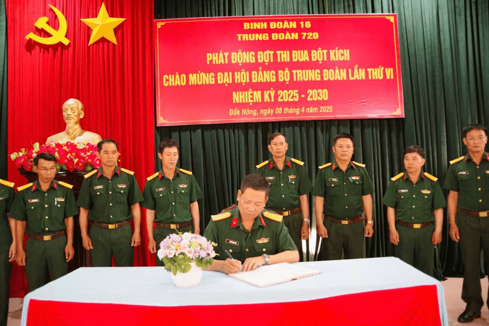 Trung đoàn 720, phát động thi đua đột kích chào mừng Đại hội Đảng bộ Trung đoàn