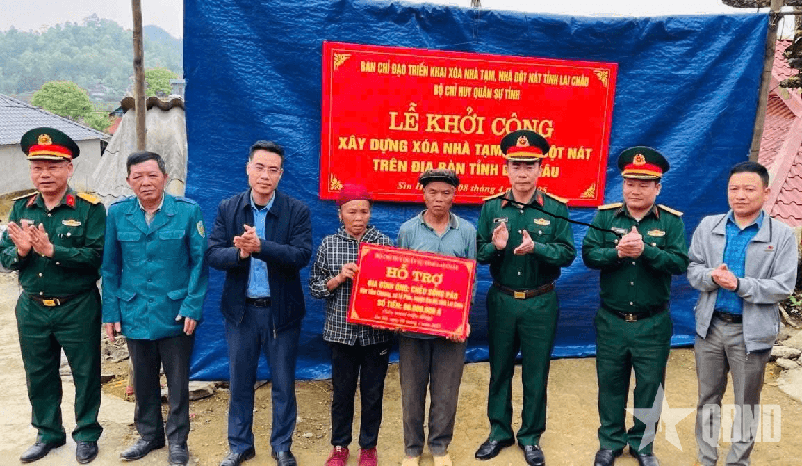 Bộ CHQS tỉnh Lai Châu khởi công xây dựng xóa nhà tạm, nhà dột nát