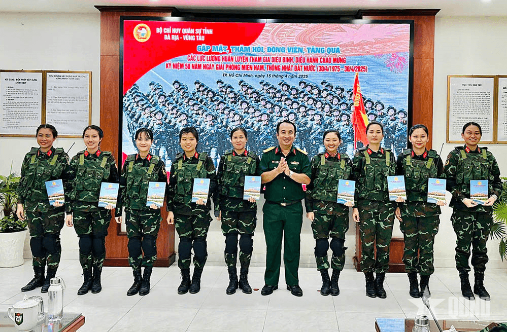 Bộ CHQS tỉnh Bà Rịa - Vũng Tàu tiếp sức các lực lượng huấn luyện diễu binh, diễu hành