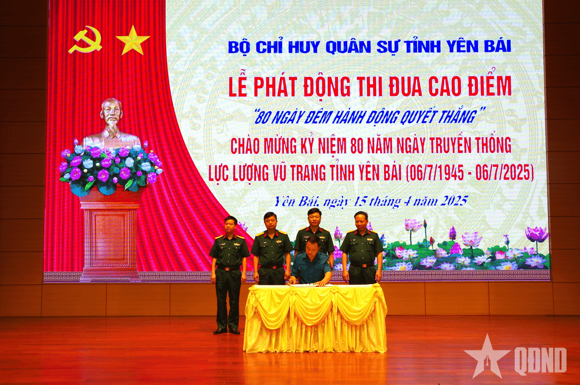 Bộ CHQS tỉnh Yên Bái tổ chức Lễ phát động đợt thi đua cao điểm “80 ngày đêm hành động quyết thắng”
