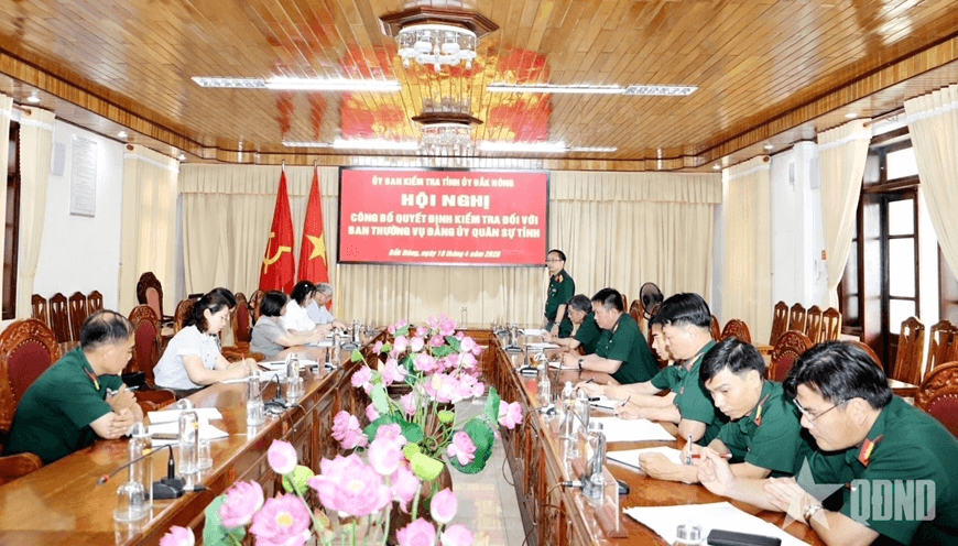 Tỉnh ủy Đắk Nông kiểm tra tài chính Đảng đối với Ban Thường vụ Đảng ủy Quân sự