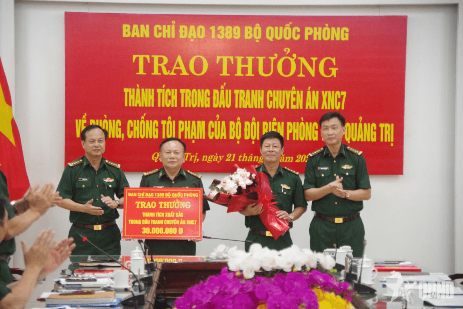 Ban Chỉ đạo 1389 Bộ Quốc phòng trao thưởng thành tích trong đấu tranh chuyên án XNC7