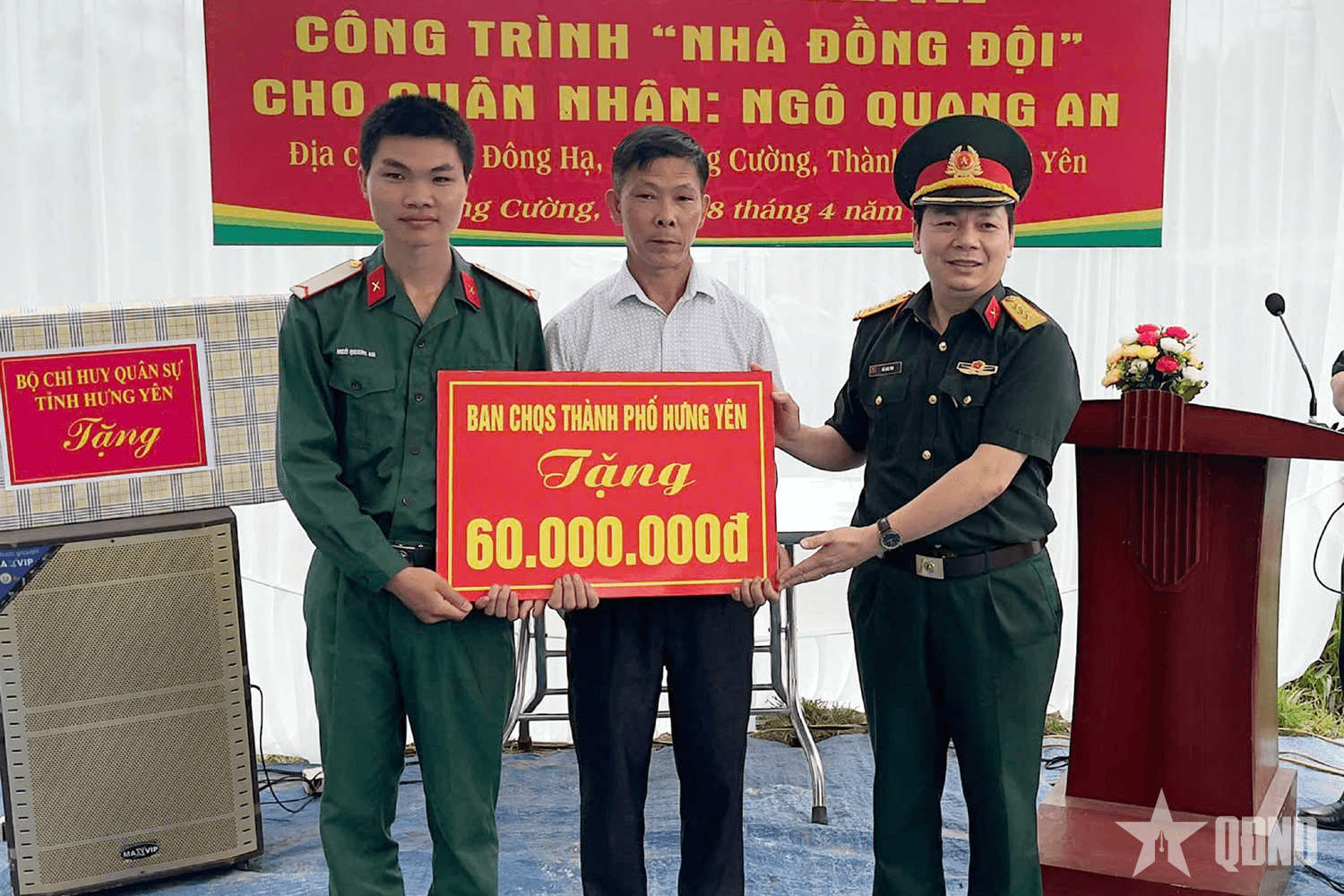 Ban CHQS thành phố Hưng Yên khánh thành, bàn giao Nhà đồng đội