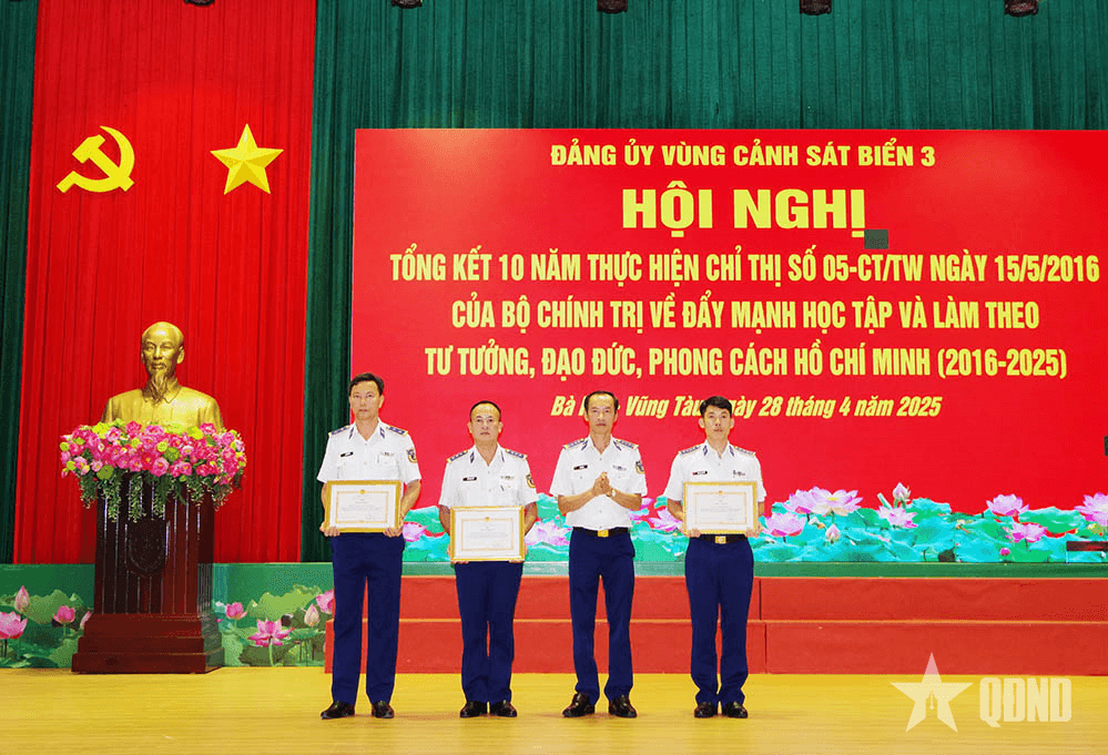 Đảng ủy Vùng Cảnh sát biển 3 lãnh đạo thực hiện hiệu quả Chỉ thị 05 của Bộ Chính trị