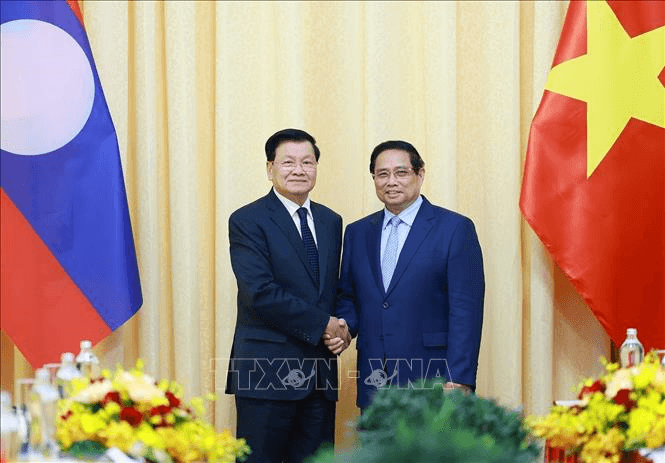 Thủ tướng Phạm Minh Chính tiếp Tổng Bí thư, Chủ tịch nước Lào Thongloun Sisoulith