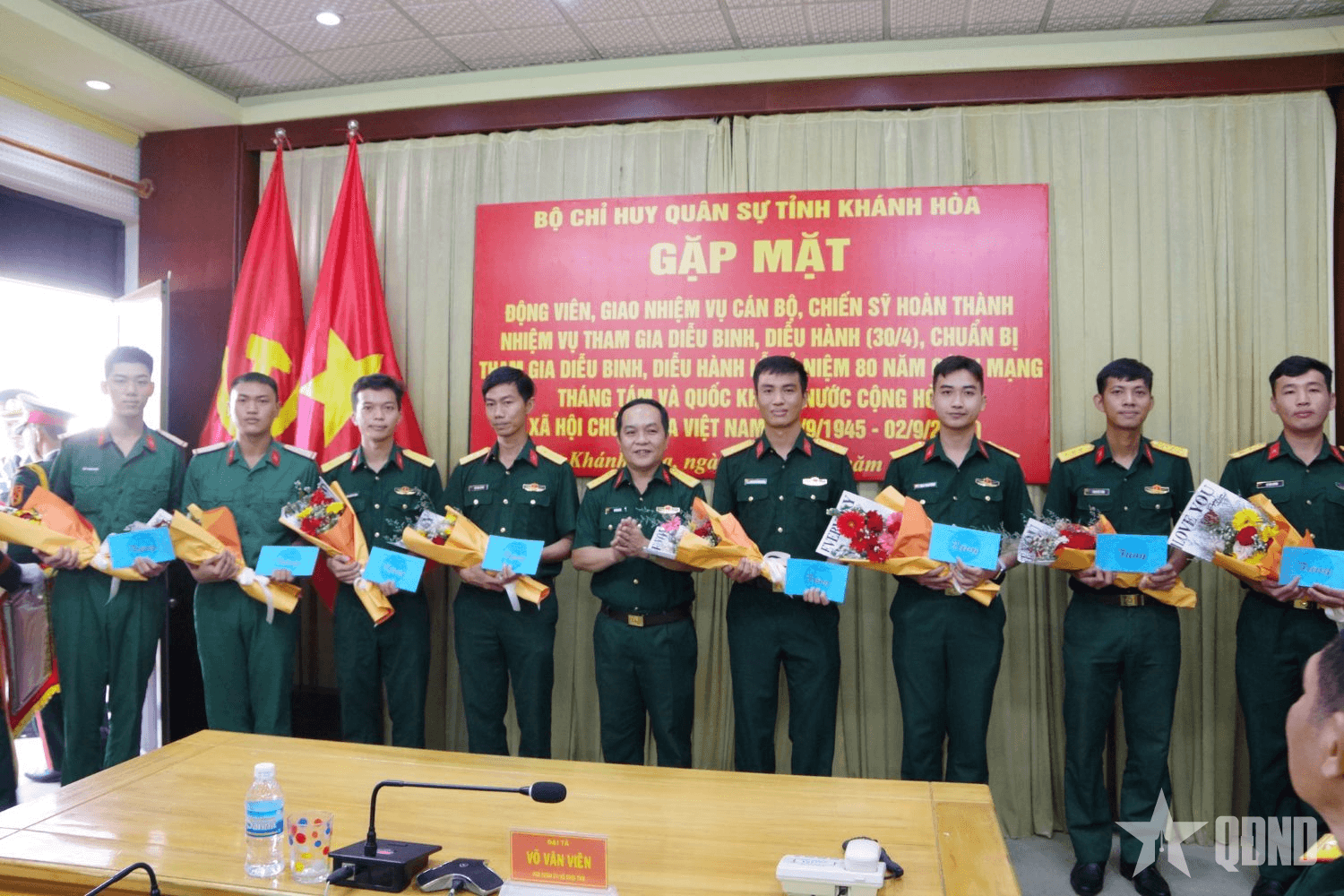 Bộ CHQS tỉnh Khánh Hòa gặp mặt quân nhân hoàn thành nhiệm vụ diễu binh, diễu hành