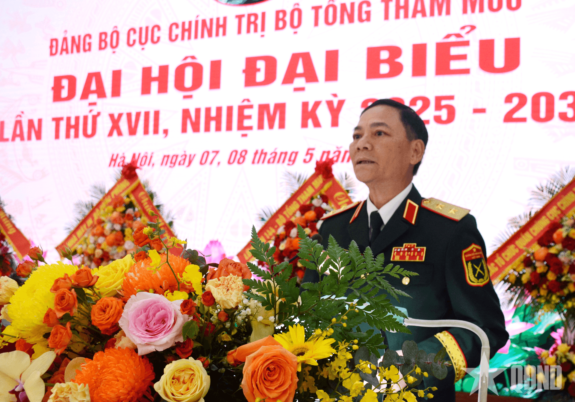 Trung tướng Phạm Trường Sơn dự, chỉ đạo Đại hội Đảng bộ Cục Chính trị Bộ Tổng Tham mưu