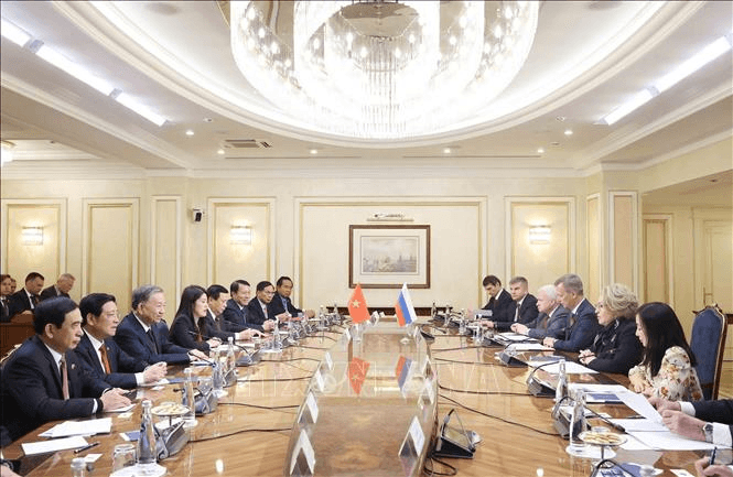 Tổng Bí thư Tô Lâm hội kiến Chủ tịch Hội đồng Liên bang Nga Valentina Matviyenko