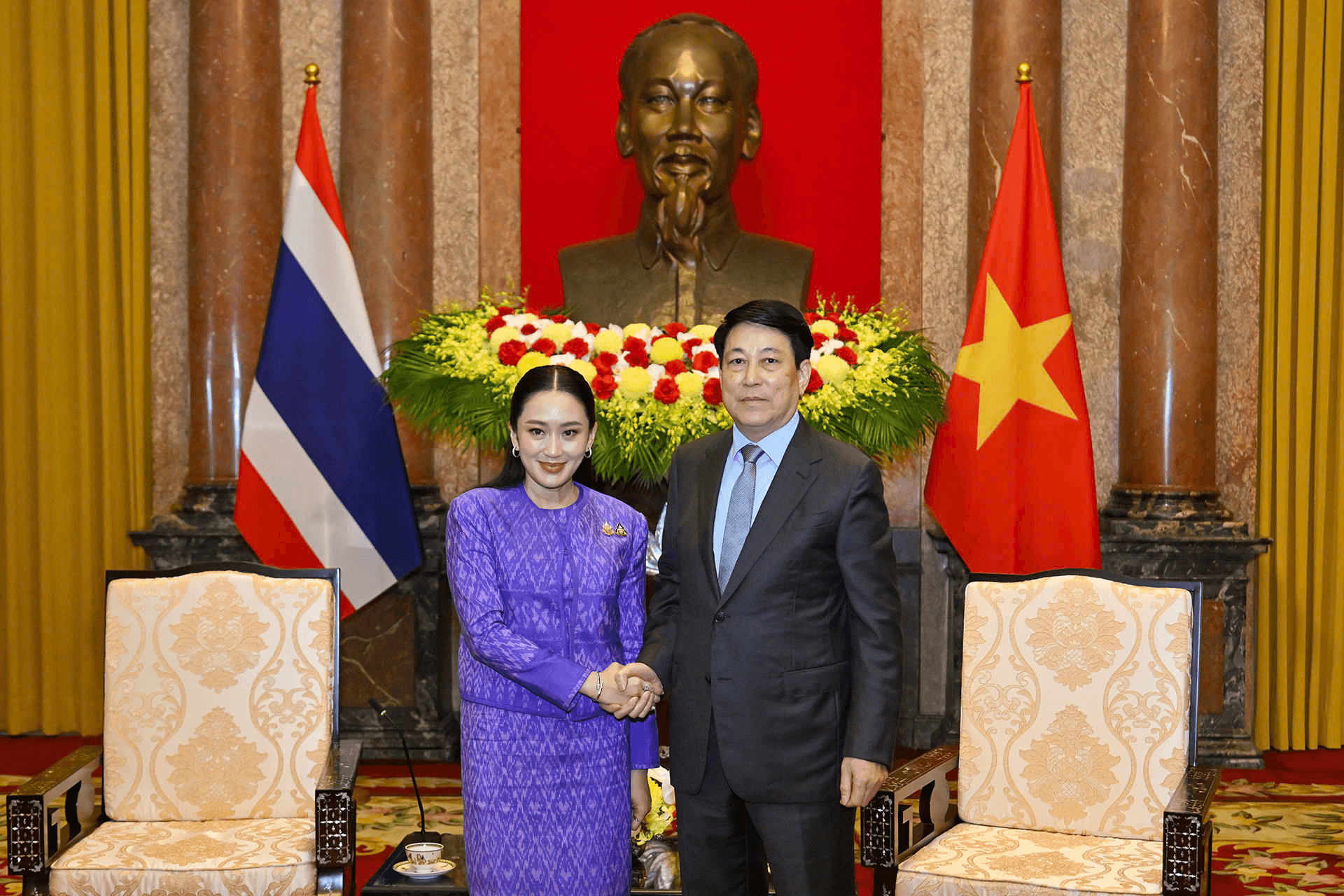 Chủ tịch nước Lương Cường tiếp Thủ tướng Thái Lan Paetongtarn Shinawatra