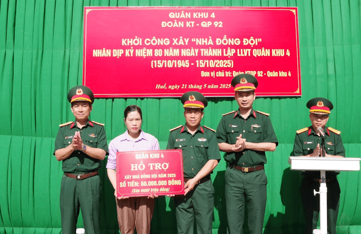 Đoàn Kinh tế - Quốc phòng 92 khởi công xây dựng Nhà đồng đội