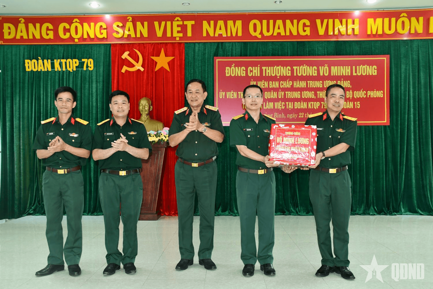 Thượng tướng Võ Minh Lương làm việc với Đoàn Kinh tế - Quốc phòng 79 (Binh đoàn 15)