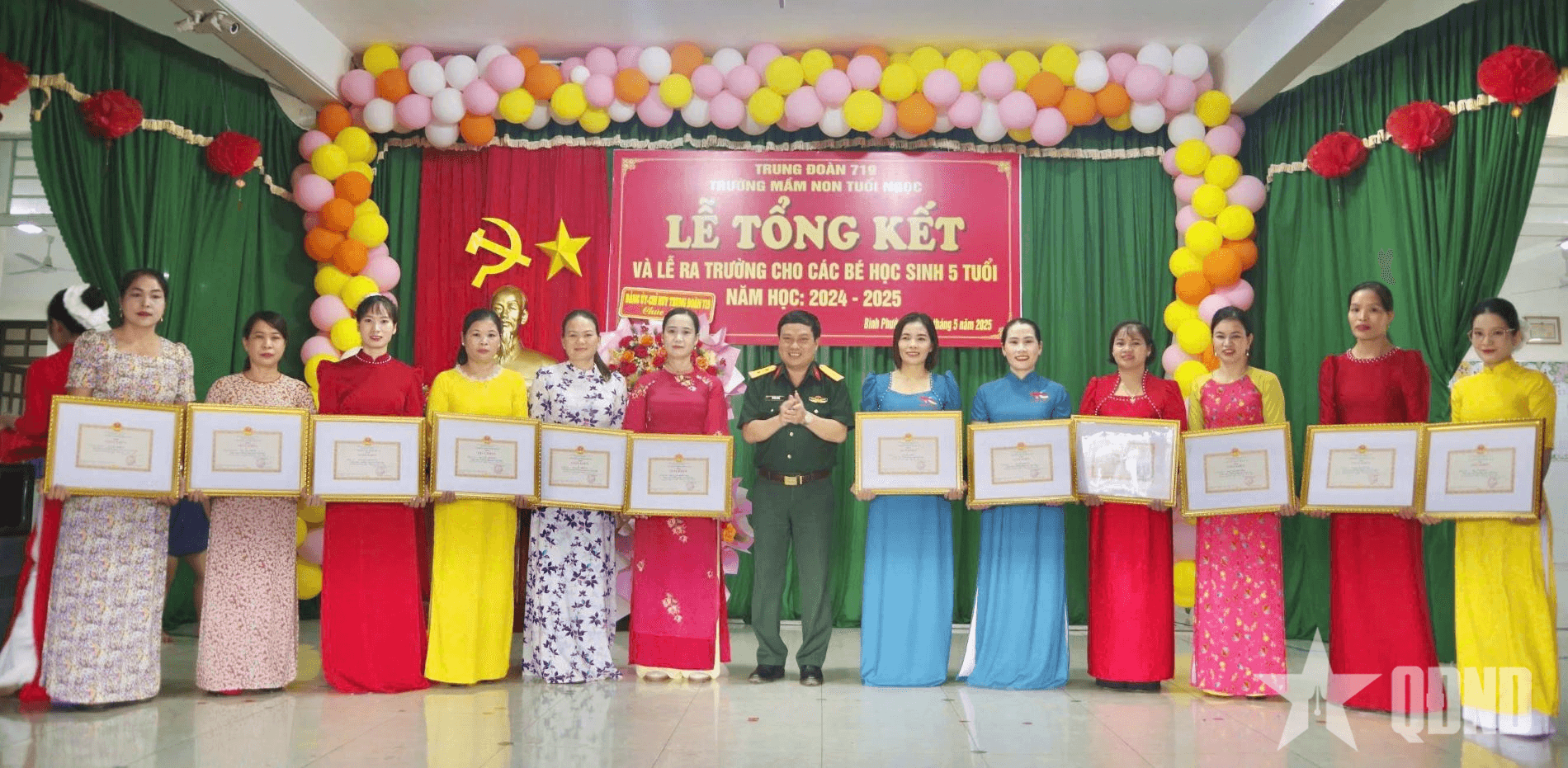 Trường mầm non Tuổi Ngọc (Trung đoàn 719, Binh đoàn 16) tổng kết năm học 2024-2025