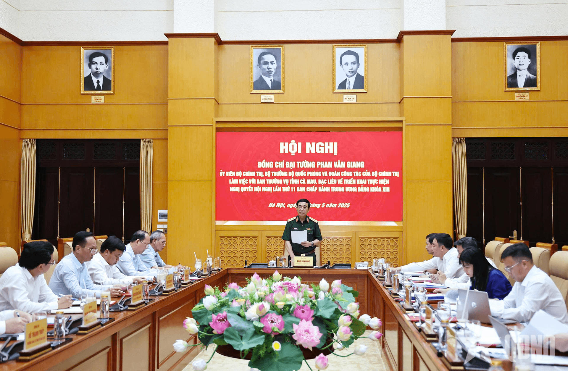 Đại tướng Phan Văn Giang làm việc với Ban Thường vụ Tỉnh ủy Tiền Giang, Đồng Tháp, Cà Mau, Bạc Liêu