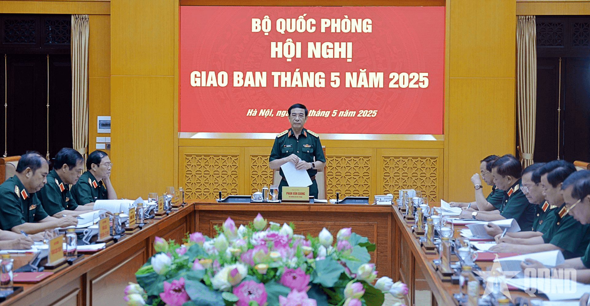 Bộ trưởng Phan Văn Giang chủ trì giao ban Bộ Quốc phòng tháng 5-2025