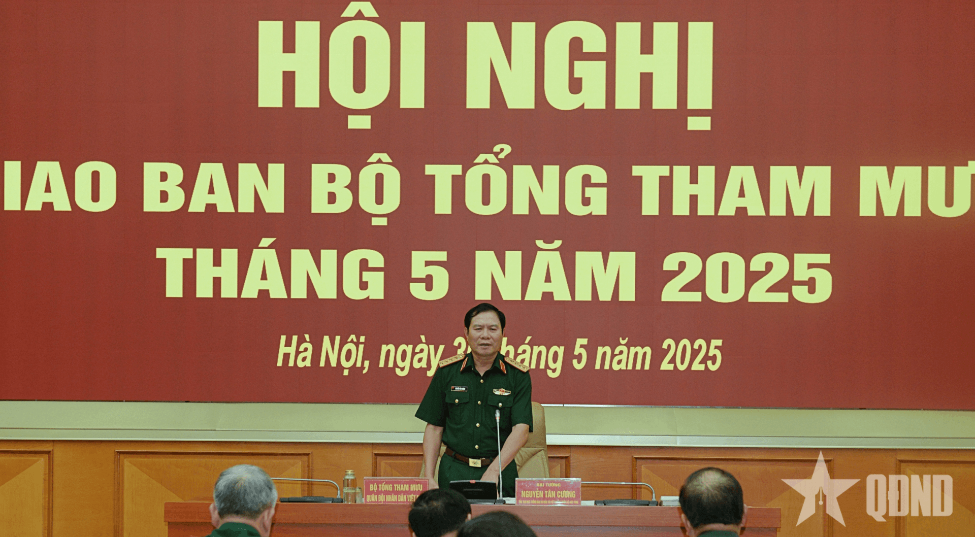 Đại tướng Nguyễn Tân Cương chủ trì Hội nghị giao ban Bộ Tổng Tham mưu tháng 5-2025