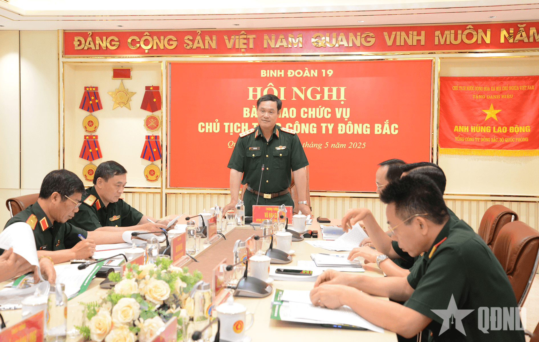 Thượng tướng Vũ Hải Sản chủ trì Hội nghị bàn giao chức vụ Chủ tịch Tổng công ty Đông Bắc