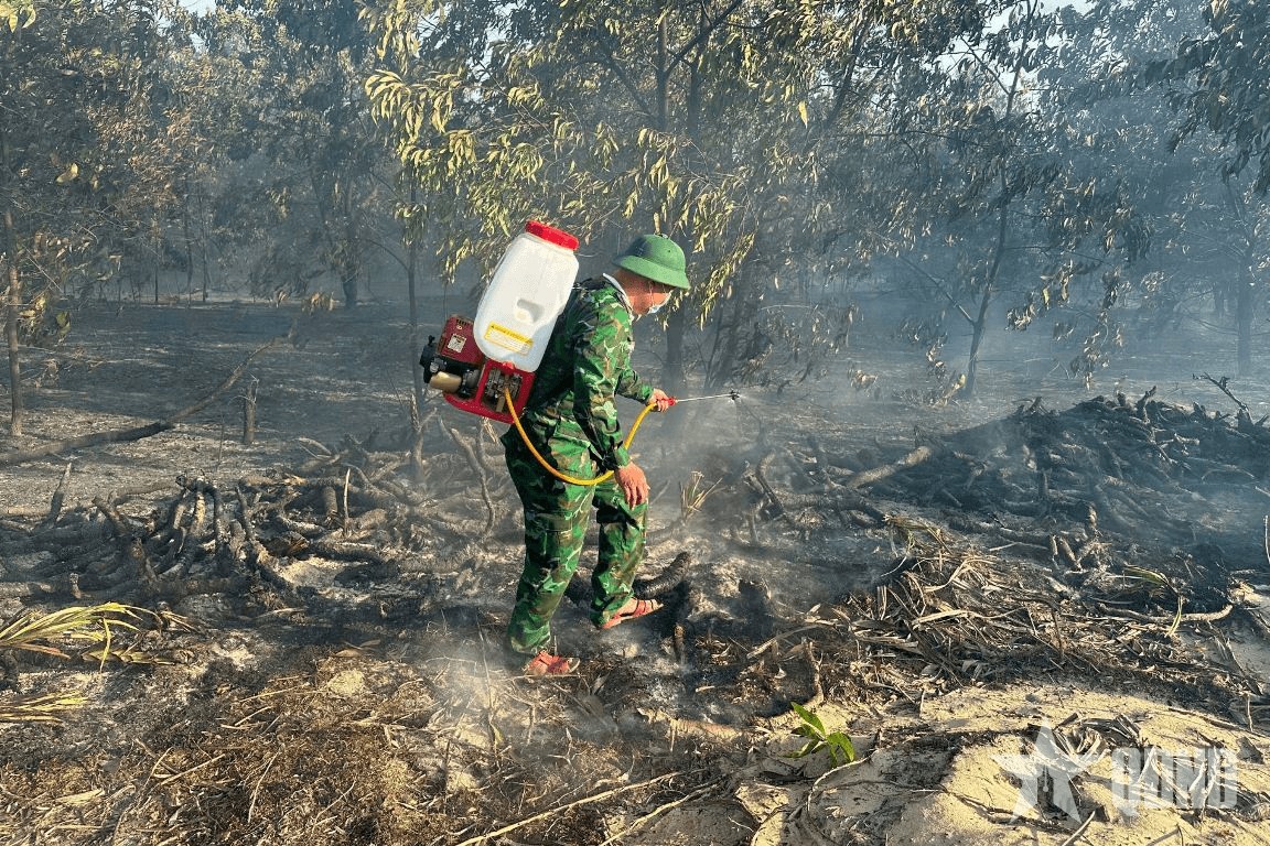 Bộ đội Biên phòng TP Huế huy động lực lượng phối hợp chữa cháy rừng