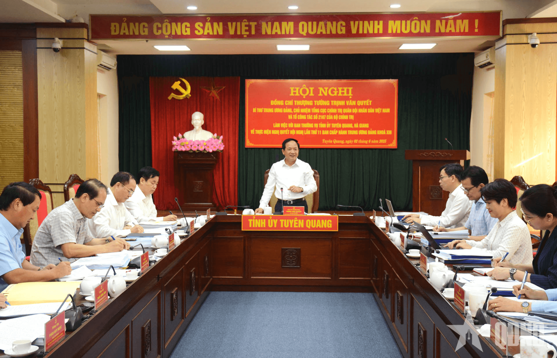 Thượng tướng Trịnh Văn Quyết chủ trì làm việc với Ban Thường vụ Tỉnh ủy Tuyên Quang và Hà Giang