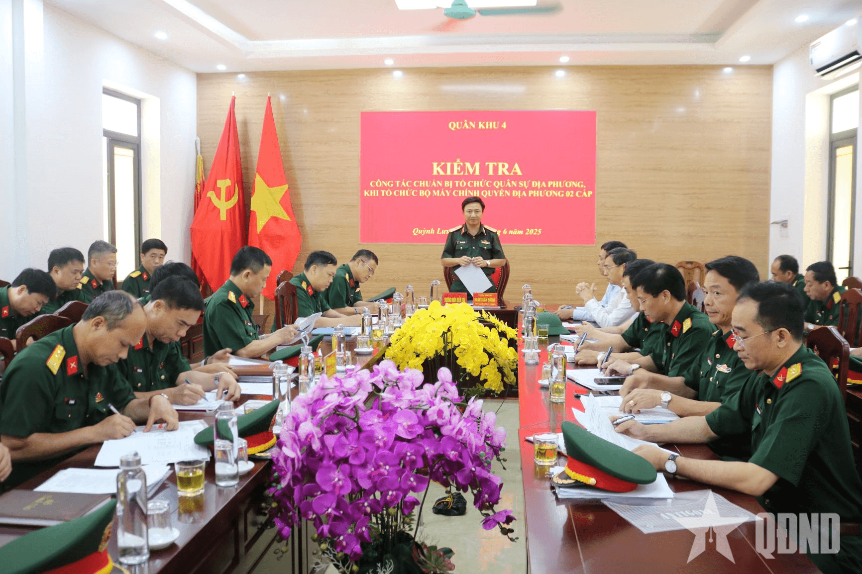 Quân khu 4 kiểm tra việc sắp xếp tổ chức cơ quan quân sự địa phương tại Nghệ An