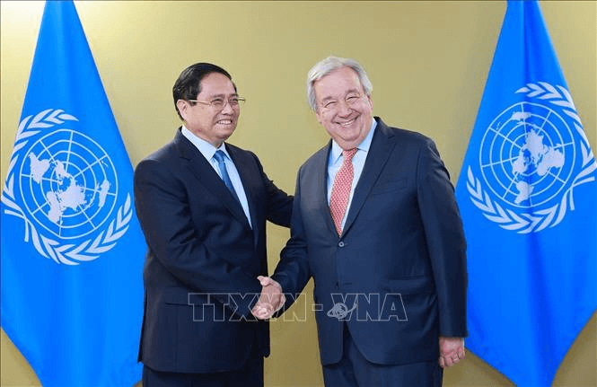 Thủ tướng Phạm Minh Chính gặp Tổng thư ký Liên hợp quốc Antonio Guterres