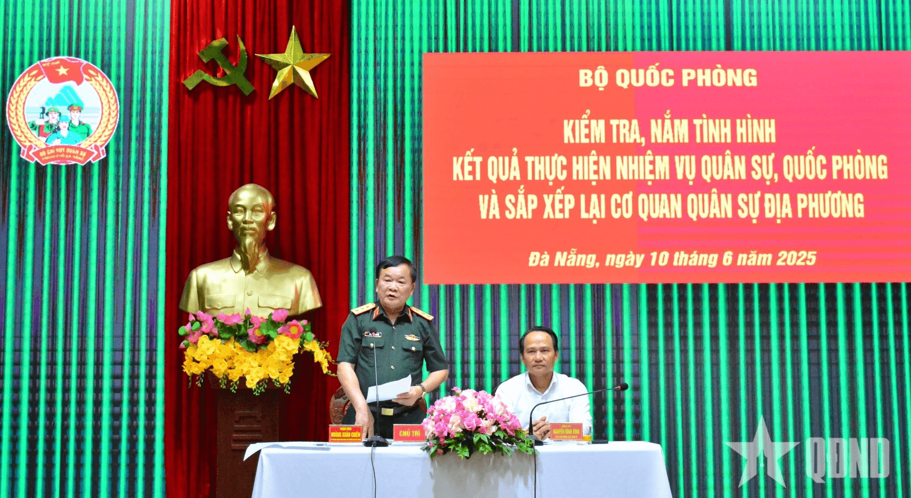 Thượng tướng Hoàng Xuân Chiến kiểm tra kết quả thực hiện nhiệm vụ quân sự, quốc phòng tại Quảng Nam và Đà Nẵng