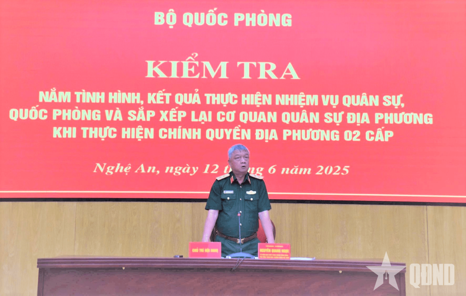 Bộ Quốc phòng kiểm tra công tác sắp xếp cơ quan quân sự địa phương tại Quân khu 4
