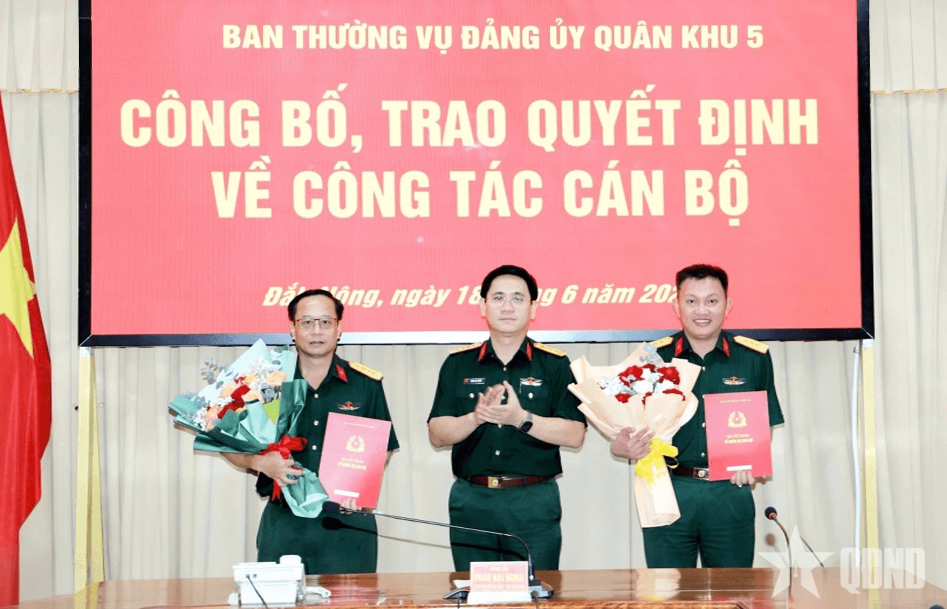 Quân khu 5 trao quyết định điều động cán bộ tại tỉnh Đắk Nông