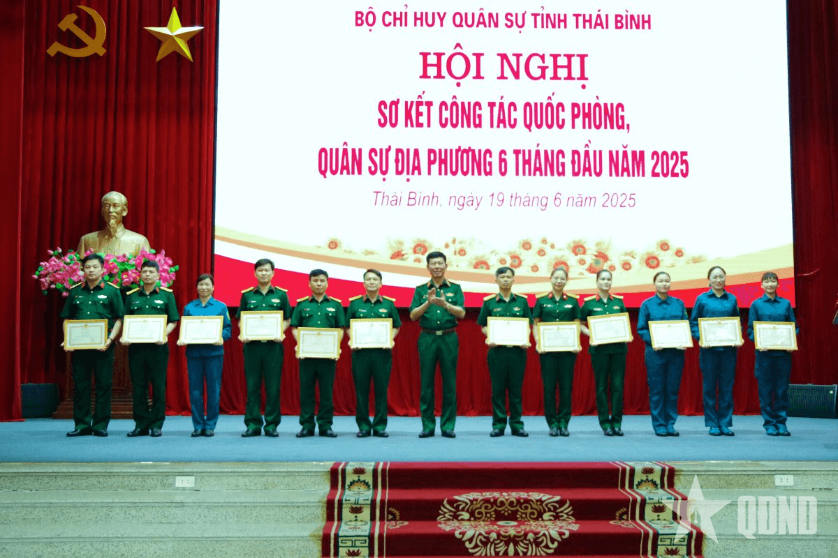 Bộ CHQS tỉnh Thái Bình sơ kết công tác quốc phòng, quân sự địa phương 6 tháng đầu năm