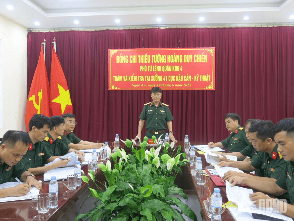Quân khu 4: Kiểm tra công tác bảo đảm kỹ thuật tại Kho Kỹ thuật K2 và Xưởng 41