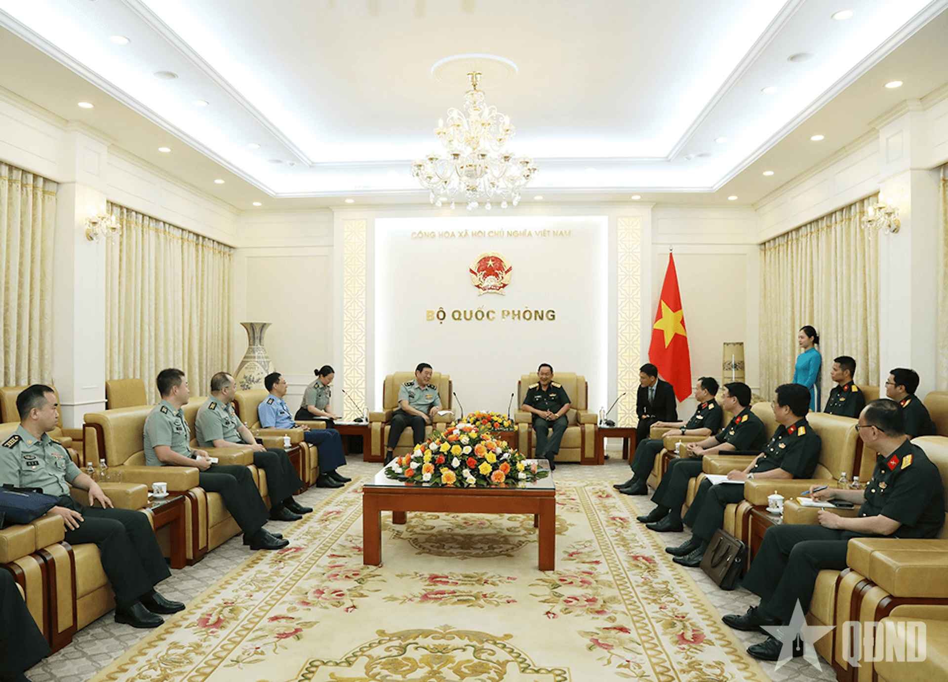 Thượng tướng Võ Minh Lương tiếp Viện trưởng Viện Kiểm sát Quân sự Trung Quốc