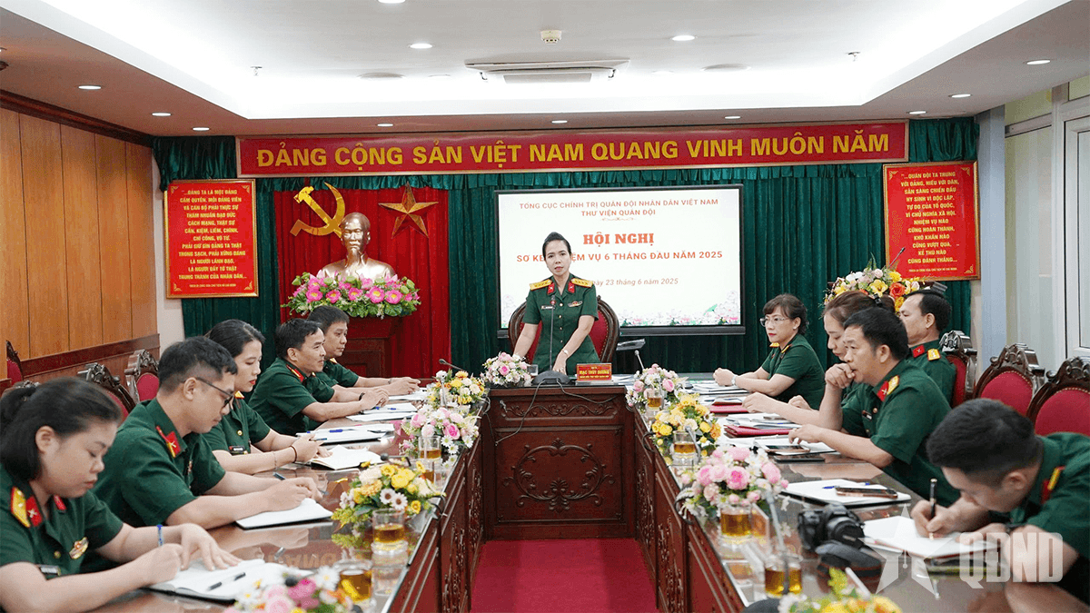 Thư viện Quân đội tổ chức Hội nghị sơ kết nhiệm vụ 6 tháng đầu năm 2025