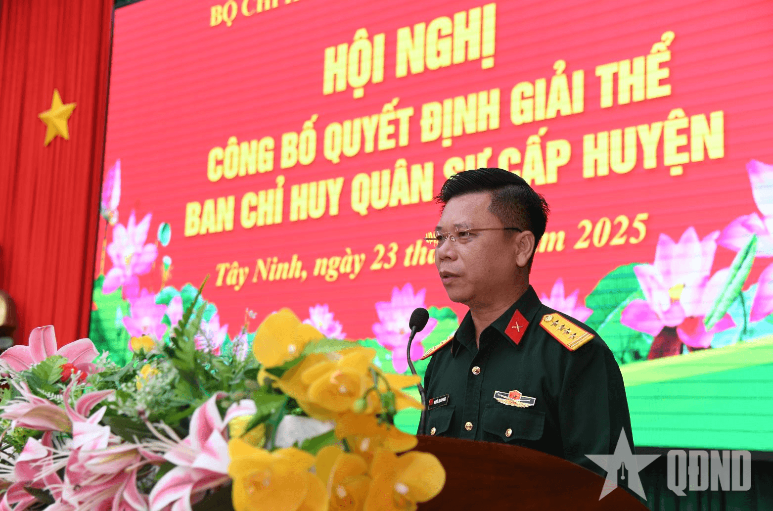 Bộ CHQS tỉnh Tây Ninh công bố giải thể Ban CHQS cấp huyện