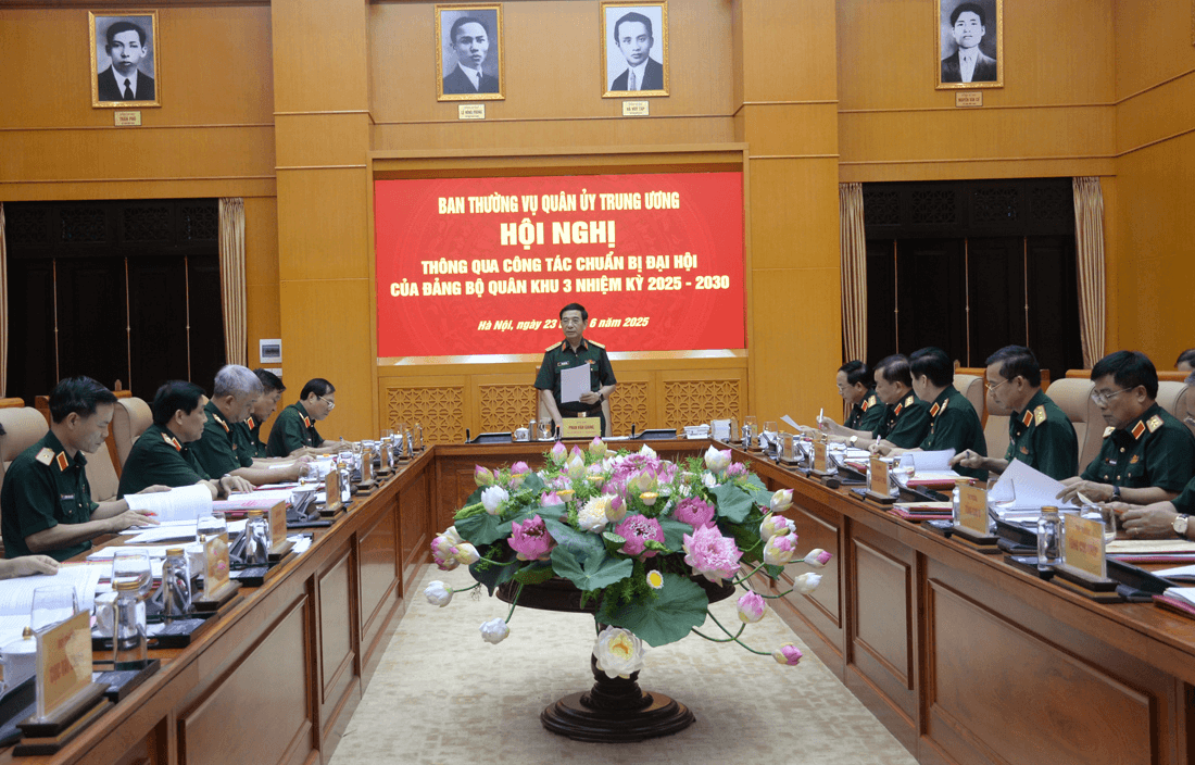 Thường vụ Quân ủy Trung ương thông qua công tác chuẩn bị Đại hội của Đảng bộ Quân khu 3 và Đảng bộ Quân chủng Hải quân