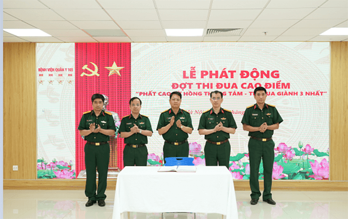 Bệnh viện Quân y 103 phát động đợt thi đua “Phất cao cờ hồng tháng Tám - Thi đua giành 3 nhất"