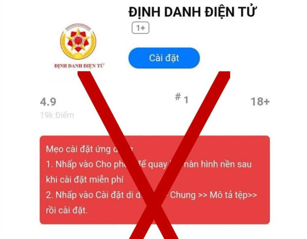 Bộ Công an cảnh báo thủ đoạn lừa đảo cài ứng dụng VNeID giả mạo