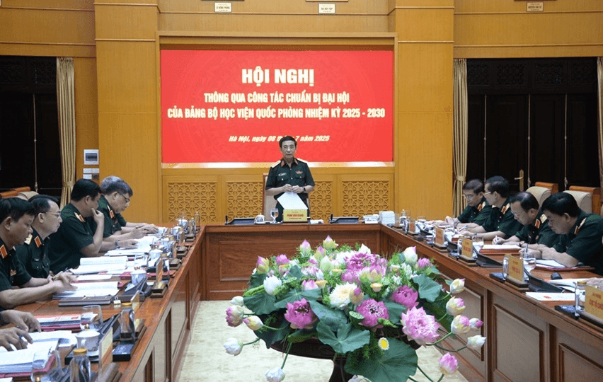 Đại tướng Phan Văn Giang chủ trì Hội nghị thông qua công tác chuẩn bị Đại hội Đảng bộ Học viện Quốc phòng và Đảng bộ Ban Cơ yếu Chính phủ
