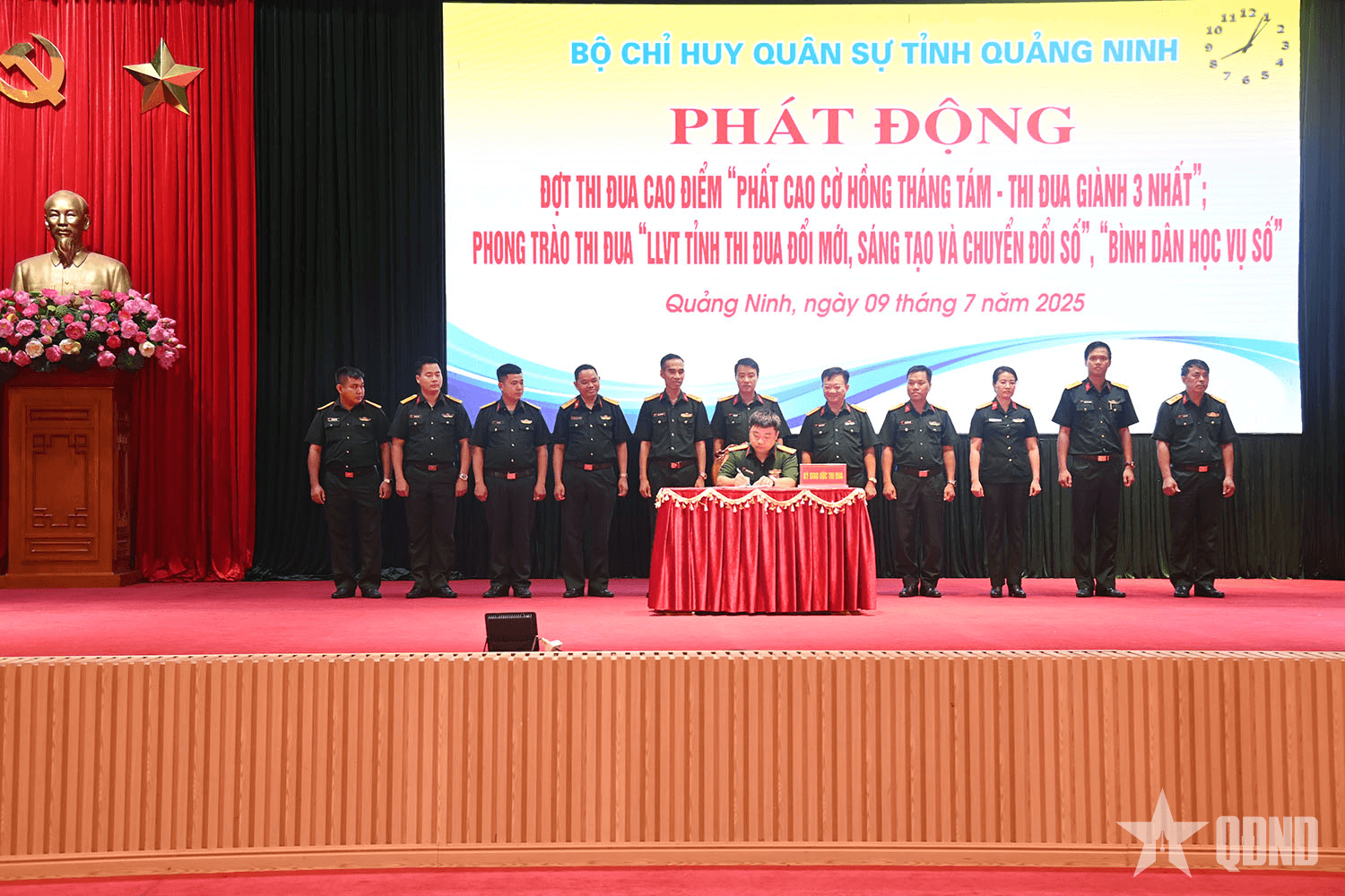 Bộ CHQS tỉnh Quảng Ninh: Phát động đợt thi đua cao điểm “Phất cao cờ hồng Tháng Tám - Thi đua giành 3 nhất”