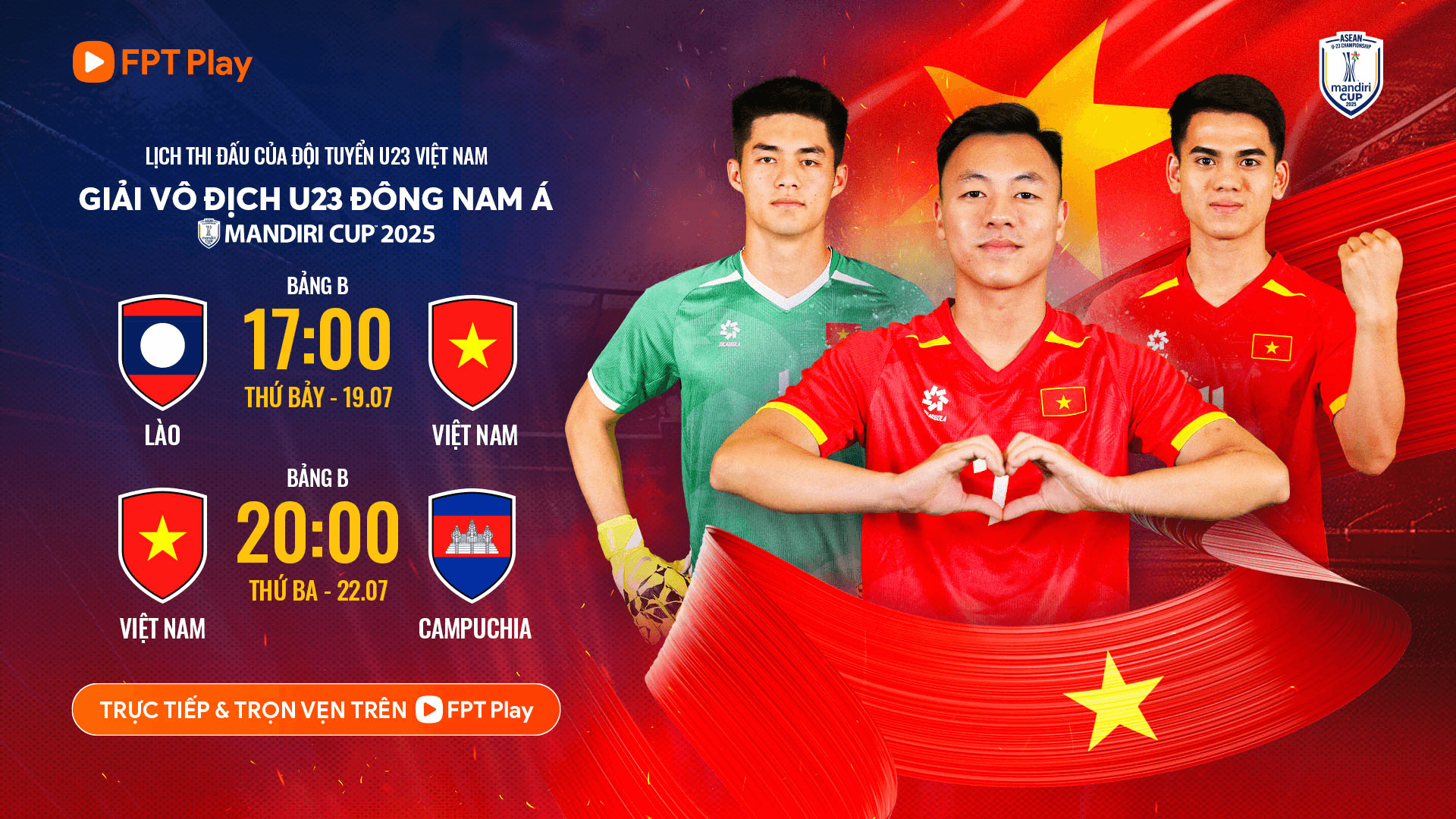 Xem trực tiếp U23 Việt Nam thi đấu giải Đông Nam Á trên kênh nào?