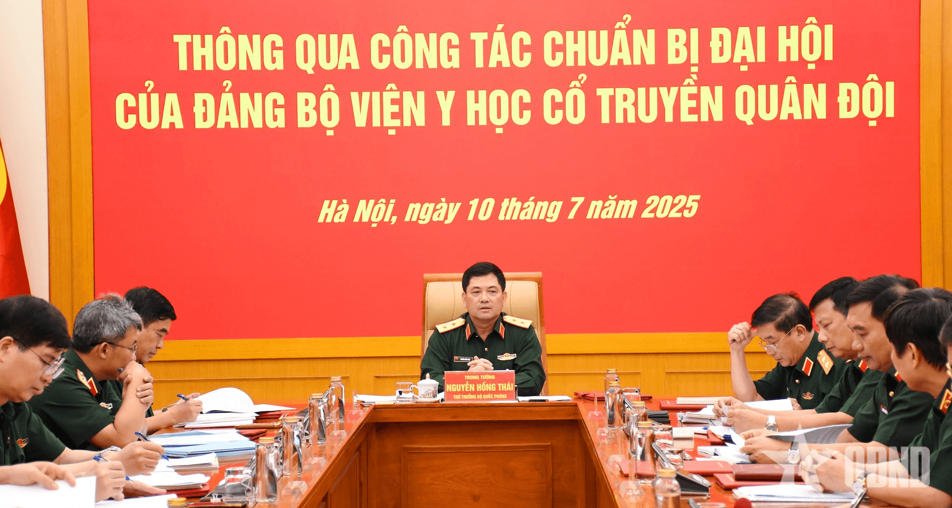 Trung tướng Nguyễn Hồng Thái chủ trì thông qua công tác chuẩn bị đại hội của các đảng bộ